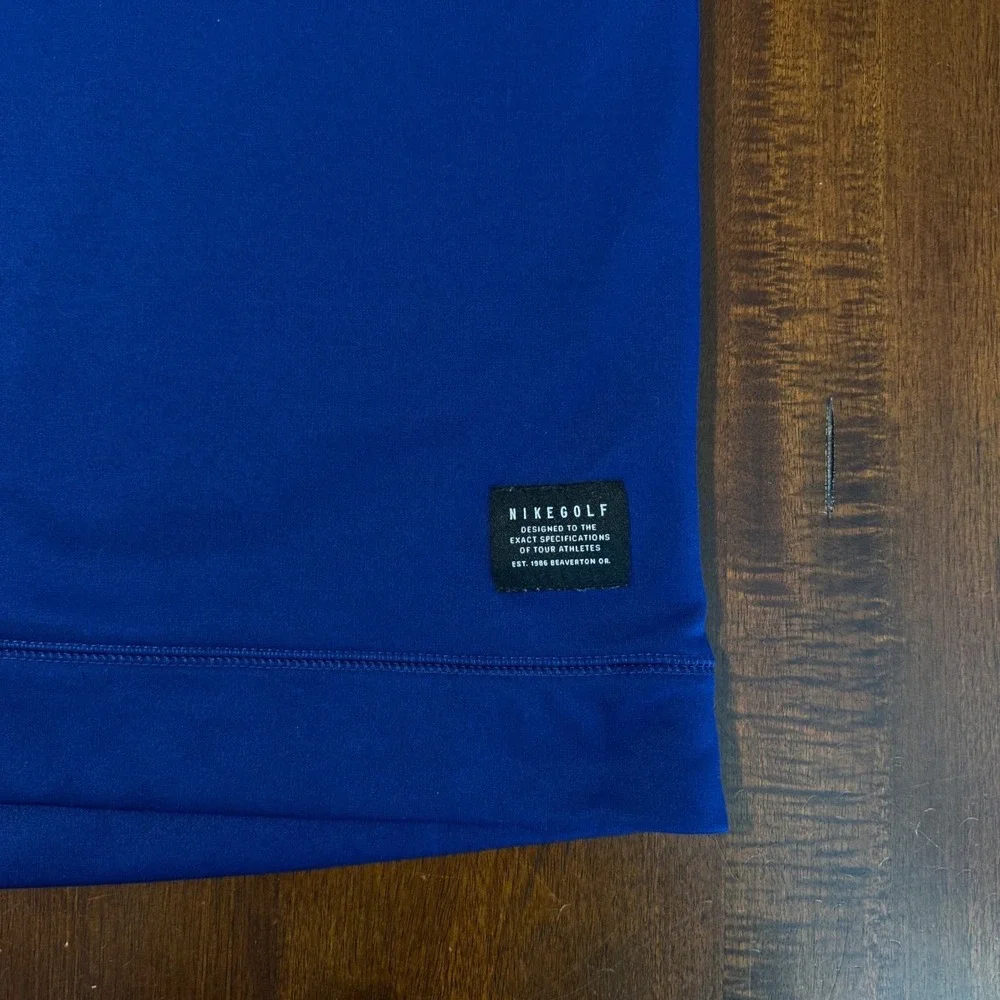 Nike Mens Quarter Zip Pullover Large Blue Therma-FIT Golf Fleece 932350-492